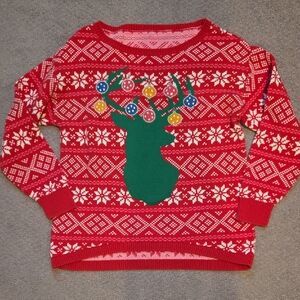 Holiday Red Reindeer Sweater